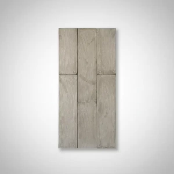 Piso símil madera gris de hormigón, placas con acabado tipo madera para interiores y exteriores
